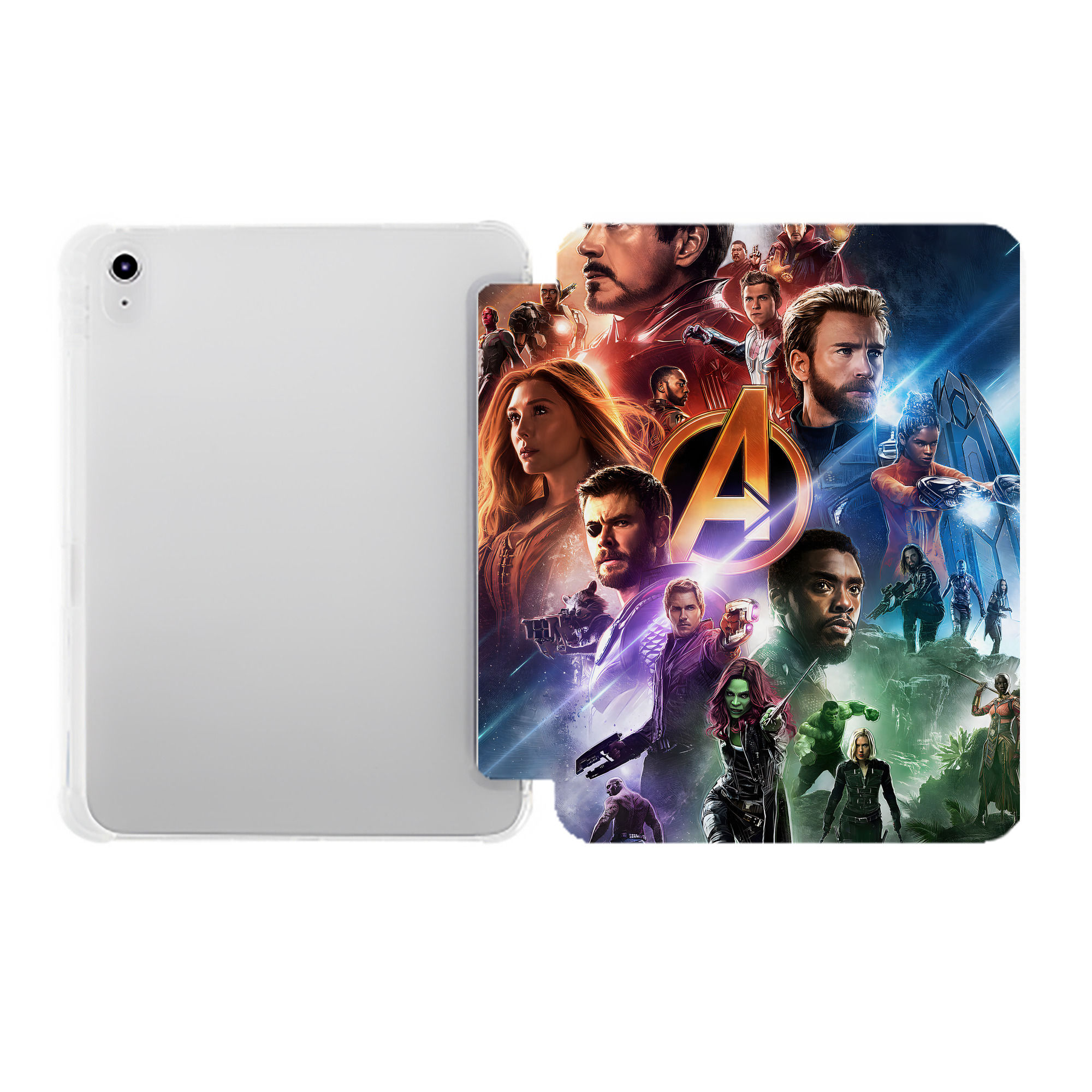 （画像用） アベンジャーズ The Avengers IPad ケース ペン収納付き 三つ折りスタンド PUレザー×シリコン 対応機種9.5/10.5/10.9インチ